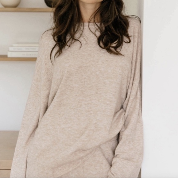 Jenni Kayne Sweaters - Jenni Kayne Marina Pullover Sweater Oatmeal Tan Wool Cashmere Blend Medium